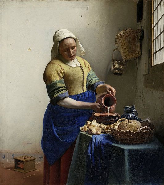 Die Milchmagd (gespiegelt) - Johannes Vermeer von Marieke de Koning