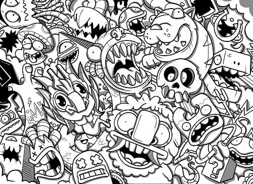 Monströses Chaos - Pixelkaiju Doodle von Pixelkaiju