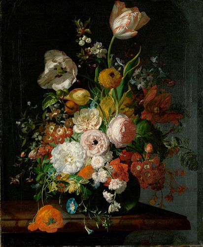 Rachel Ruysch, Stilleven met bloemen in een glazen vaas