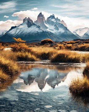 Herfstsfeer in Patagonië van fernlichtsicht