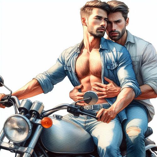 2 mannen op een motor