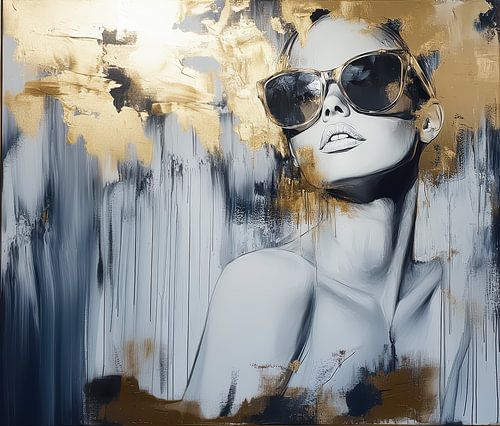 Elegant female portrait modern abstract