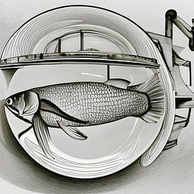 Grittable, een vreemde vis geinspireerd door Escher van Nic Limper