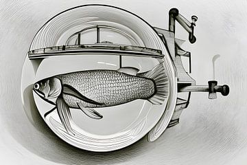 Grittable, ein seltsamer, von Escher inspirierter Fisch