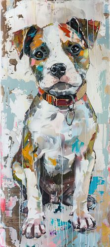 Peinture d'un chien coloré