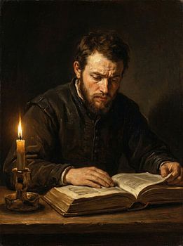 Young Scholar — Candlelight Study