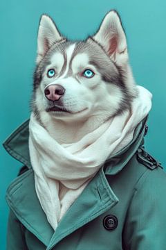 Siberische Husky van Poster Art Shop