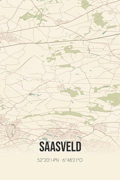Vintage landkaart van Saasveld (Overijssel) van MijnStadsPoster