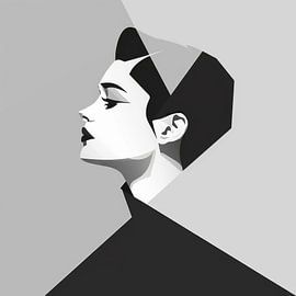 Frau Schwarz Weiß von Poster Art Shop