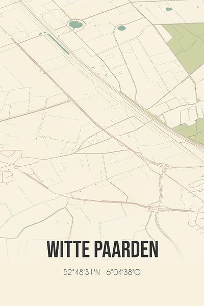 Vintage map of Witte Paarden (Overijssel) by Prints of Place