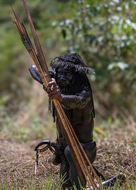 Ein Krieger auf dem Baliem-Festival von Anges van der Logt