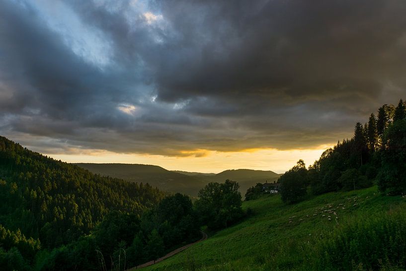 Black Forest Germany dramatic sunset sky by adventure-photos