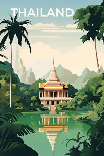 Retro travel poster Thailand