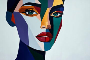Geometric beauty - play of colours face in facets by Poster Art Shop