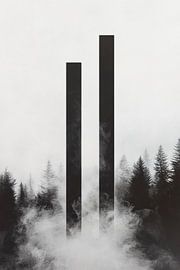 Zwei Schlote im Nebel – Mystisch und Düster von Poster Art Shop