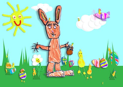 Paashaas met kuikentjes
