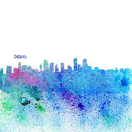 Silhouette impressionniste de Denver Colorado Skyline