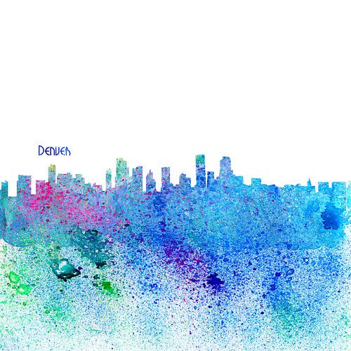 Silhouette impressionniste de Denver Colorado Skyline