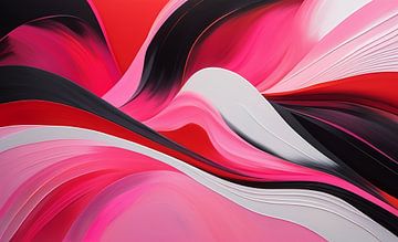 Abstract gekleurde golven van Lars Vereijken