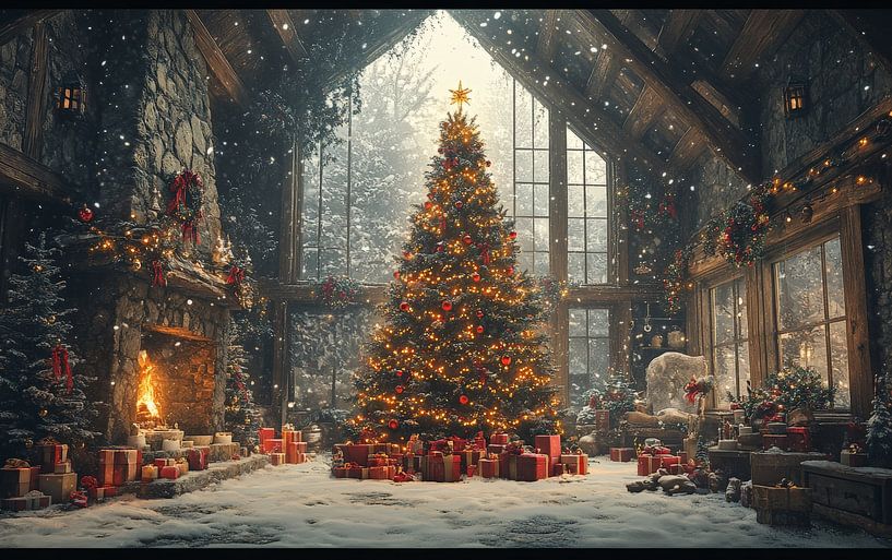Intérieur de la cabane de Noël par Jordan