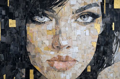 Abstraktes Porträt-Kunstwerk - Moderne Wanddekoration