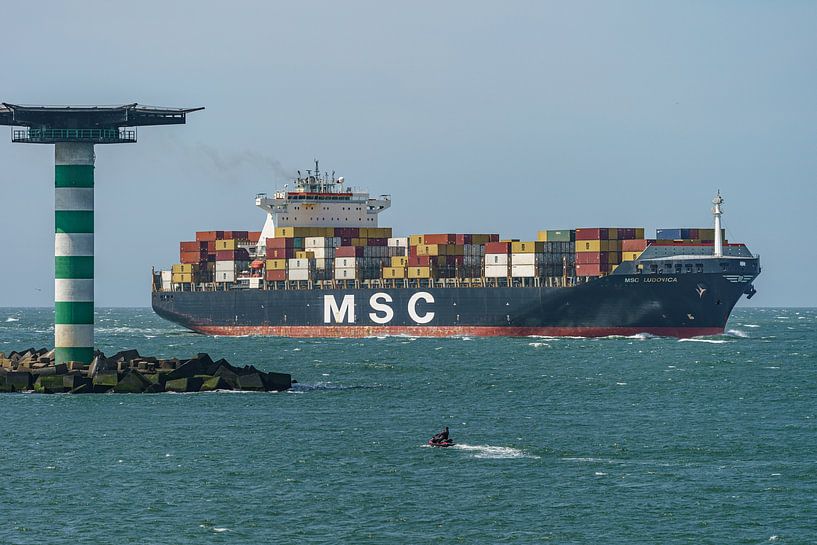 MSC Ludovica container ship. by Jaap van den Berg