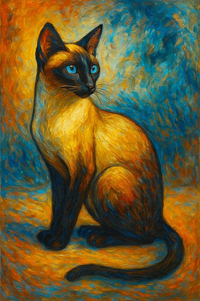 Siamese cat painting. by Gallery Hoppenbrouwers