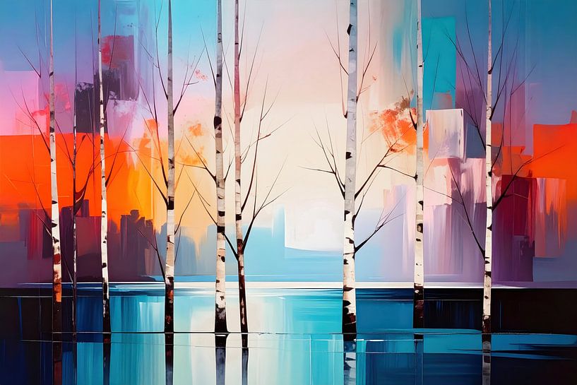 Trees on the shore abstract-03a by Rautenberg Digital Art Maritim