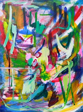 Modern abstract schilderij  'Stormachtig' van Ina Wuite