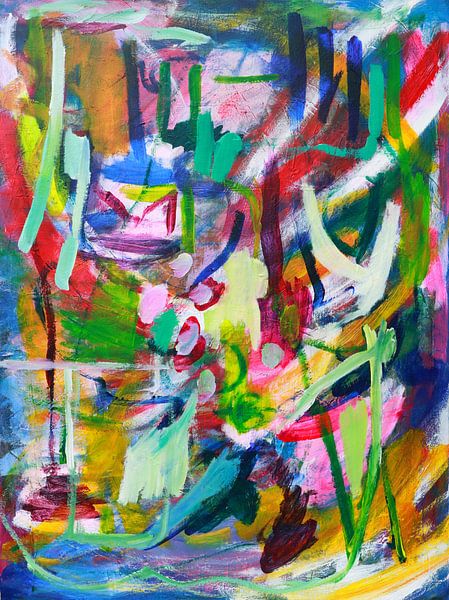 Modern abstract schilderij  'Stormachtig' van SpeelseKunst