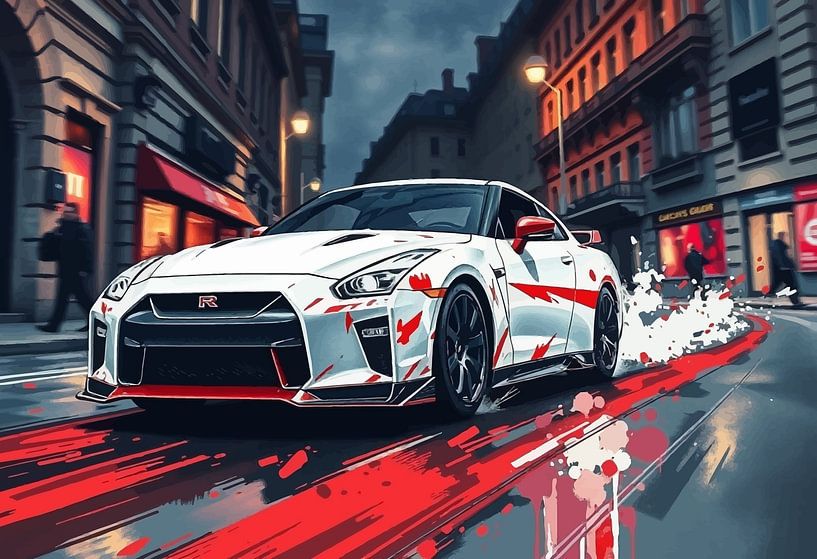 Nissan GT-R R35 - Geschwindigkeitsübertretung in einer europäischen Stadt von MIROKKU