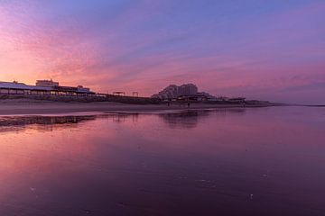 Strand Noordwijk vor Sonnenaufgang von Yanuschka Fotografie | Noordwijk