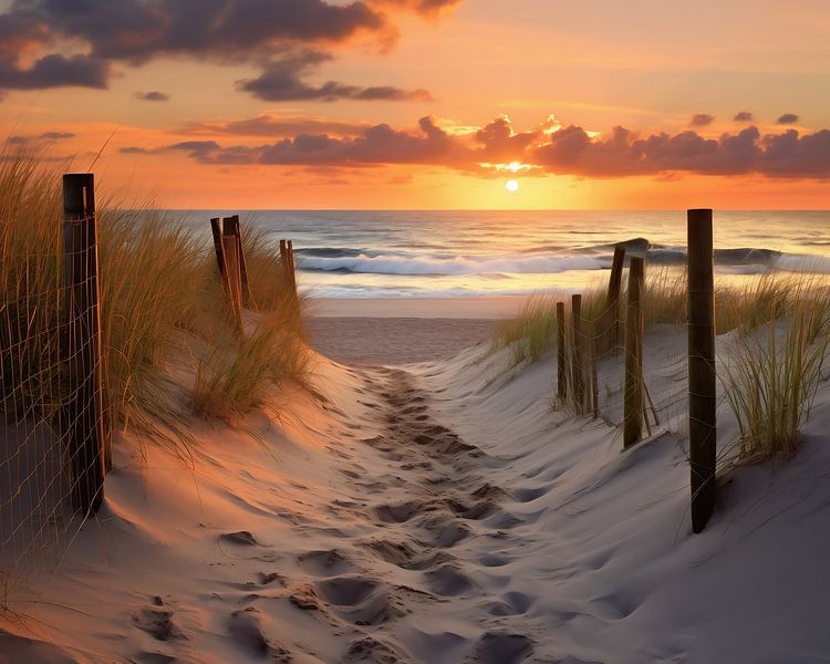 Omheining in het landschap van fernlichtsicht