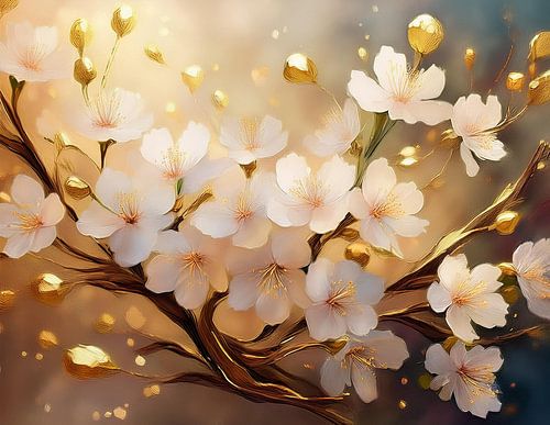 Fleur de cerisier or 052