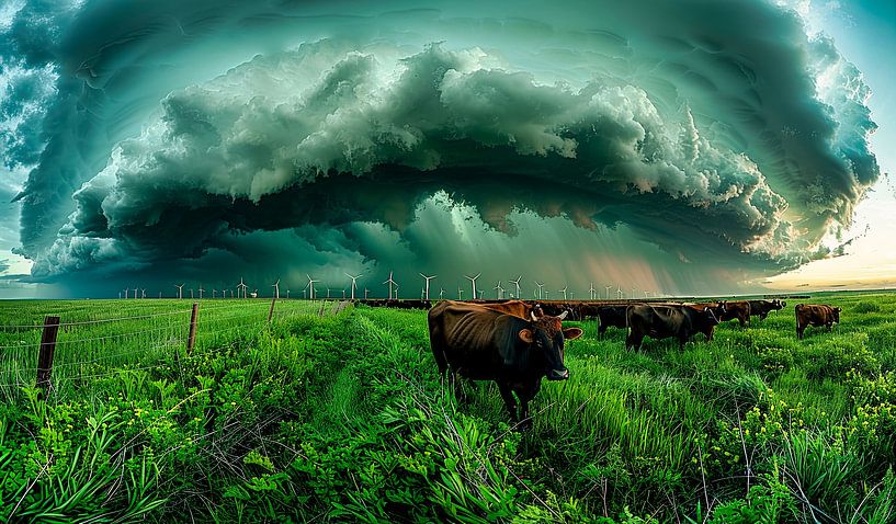 threatening skies over the meadow by Egon Zitter