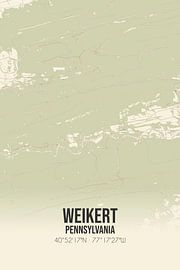 Vintage landkaart van Weikert (Pennsylvania), USA. van Stad & Wand