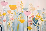 Abstract, Berm Bloemen in Pastelkleuren van Caroline Guerain thumbnail