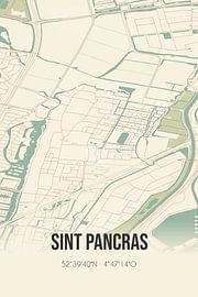 Vieille carte de Sint Pancras (Hollande du Nord) sur Affiches de lieux