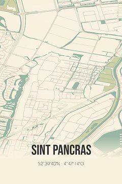 Vintage map of Sint Pancras (North Holland) by Rezona