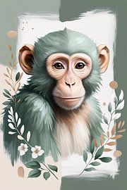 Digitale Illustration eines Affen von Art & Soul Creations