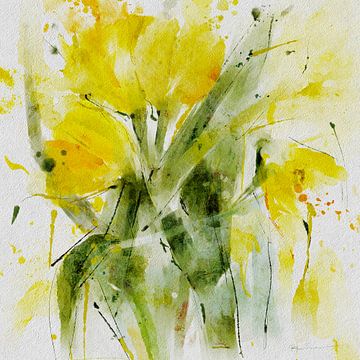 Yellow Tulips by annemiek art
