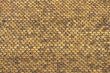 Abstract patroon met gouden dakpannen