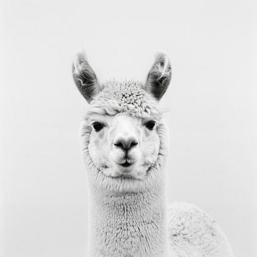 Lama in zwart-wit