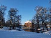 Hoekelum Schloss im Schnee (Ede, Niederlande) von Ben Nijenhuis Miniaturansicht