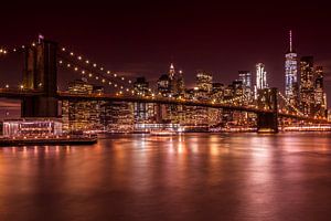 MANHATTAN SKYLINE & BROOKLYN BRIDGE Sunset  sur Melanie Viola