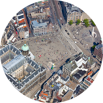 Luchtfoto Koninklijk Paleis Amsterdam en de Dam van Anton de Zeeuw