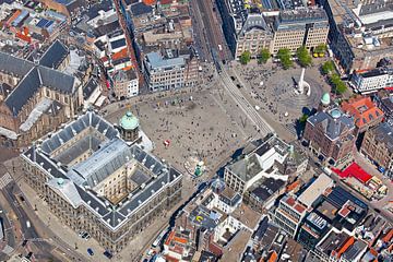 Aerial view Royal Palace Amsterdam and Dam by Anton de Zeeuw
