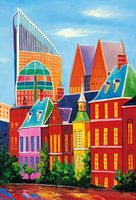 Painting skyline of The Hague