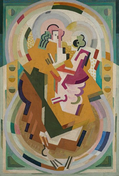 Albert Gleizes - Aangegeven figuur in een schilderij Measure-Cadence-Rhythm (1935). van Peter Balan