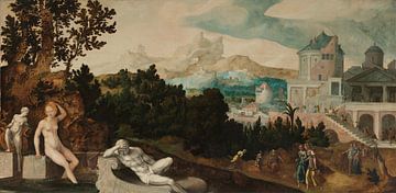 Landschaft mit Bathseba, Jan van Scorel, um 1540 - um 1545